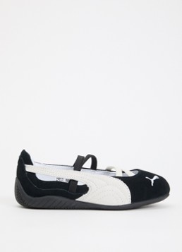 Puma Meisjes Speedcat ballerina van suède in de kleur Zwart, maat: 28