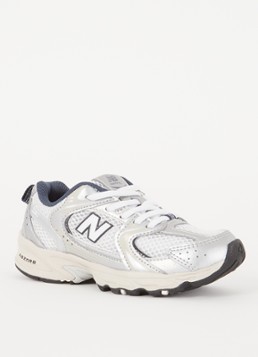 New Balance Meisjes 530 sneaker met mesh details in de kleur Lichtgrijs, maat: 34,5