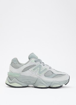 New Balance Jongens 9060 sneaker van mesh met suède details in de kleur Grijs, maat: 32