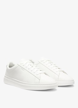 BOSS Heren Sneaker van leer in de kleur Gebroken wit