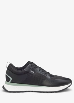 BOSS Heren Jonah sneaker met mesh details in de kleur Diepzwart