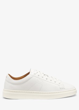 BOSS Heren Sneaker van leer met logo in de kleur Gebroken wit