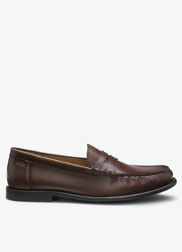 BOSS Heren Mocassin van leer in de kleur Donkerbruin