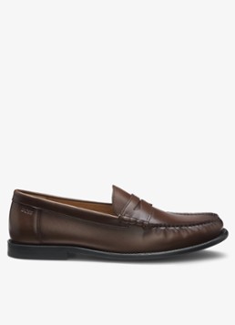 BOSS Heren Mocassin van leer in de kleur Donkerbruin