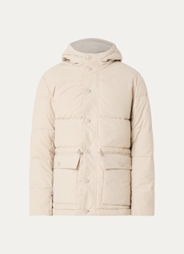 Selected Heren Vincent puffer jack met trekkoord en klepzakken in de kleur Beige, maat: M