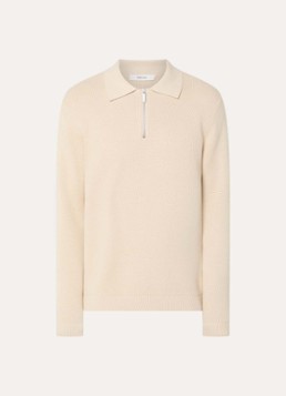 Selected Heren Dane trui met polokraag en halve rits in de kleur Beige, maat: XXL