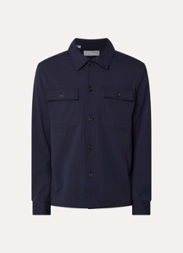 Selected Heren Lorent regular fit overshirt met borstzakken in de kleur Donkerblauw, maat: XXL
