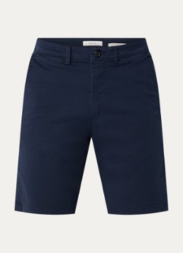 Selected Heren Miles slim fit korte chino met steekzakken in de kleur Donkerblauw, maat: XXL