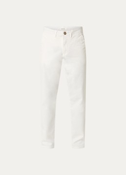 Selected Heren Miles slim fit chino met steekzakken in de kleur Gebroken wit, maat: W30/L32