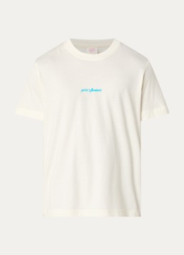 Selected Heren Elias T-shirt met front- en backprint in de kleur Creme, maat: S
