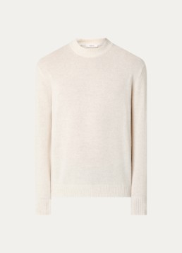 Selected Heren Reuben fijngebreide trui van wol in de kleur Creme, maat: XXL