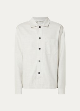 Selected Heren Henry overshirt met gemêleerd dessin in de kleur Beige, maat: XXL