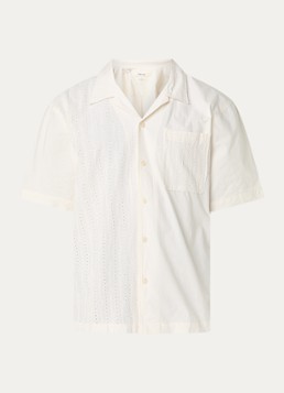 Selected Heren Jax regular fit overhemd met opengewerkt dessin in de kleur Creme, maat: XXL