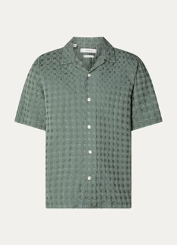 Selected Heren Regular fit overhemd met ruitdessin in de kleur Olijfgroen, maat: XXL