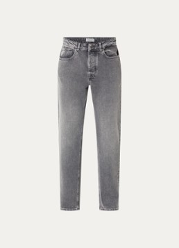 Selected Heren Ben Kori straight leg jeans met gekleurde wassing in de kleur Middengrijs, maat: W36/L34