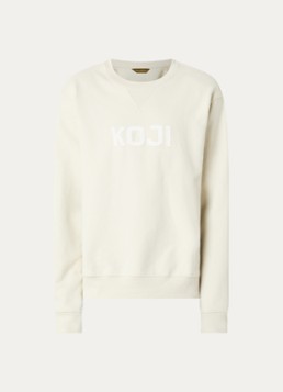 Selected Heren Sweater met logo in de kleur Naturel, maat: XXL