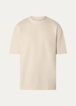 Selected Heren T-shirt met stretch in de kleur Beige, maat: XXL