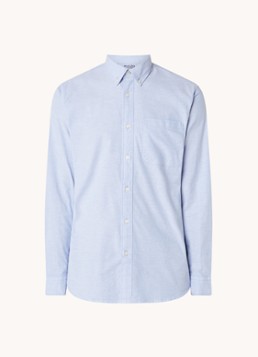 Selected Heren Regrick regular fit overhemd van katoen met borstzak in de kleur Lichtblauw, maat: S