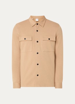 Selected Heren Jackie overshirt in katoenblend in de kleur Camel, maat: XXL