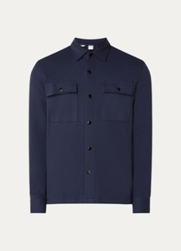 Selected Heren Jackie overshirt in katoenblend in de kleur Donkerblauw, maat: M