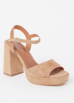 Jonak Dames Vlada sandalette van suède in de kleur Camel