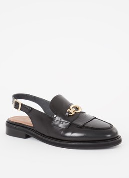 Jonak Dames Delphy loafer van leer in de kleur Zwart