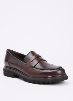 Jonak Dames Arlo loafer van leer in de kleur Donkerbruin