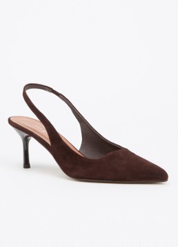 Jonak Dames Diamantine pump van geitensuède in de kleur Donkerbruin