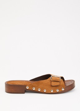 Jonak Dames Enora muiltje van suéde met studs in de kleur Cognac