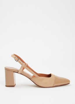 Jonak Dames Dhapop slingback van kalfsleer in de kleur Beige