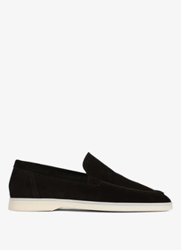 Aurélien Heren Yacht loafer van suède in de kleur Black-1 / Zwart