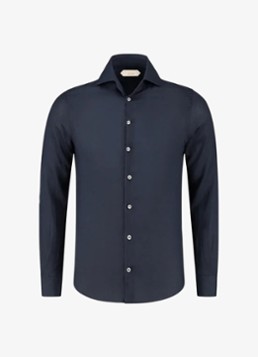 Aurélien Heren Regular fit overhemd van linnen in de kleur Navy-410