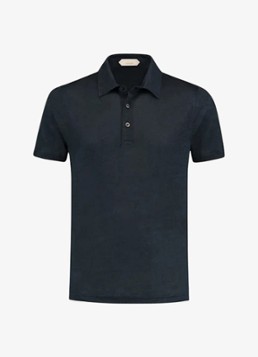 Aurélien Heren Regular fit polo van linnen in de kleur Navy-410