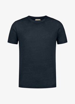 Aurélien Heren T-shirt van linnen in de kleur Blue Turquoise-441