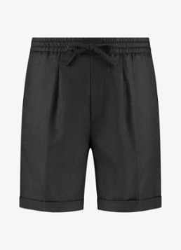 Aurélien Heren Straight fit korte broek van linnen met steekzakken in de kleur Black-1