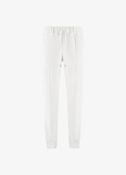 Aurélien Heren Terry tapered fit pantalon van badstof in de kleur White-110