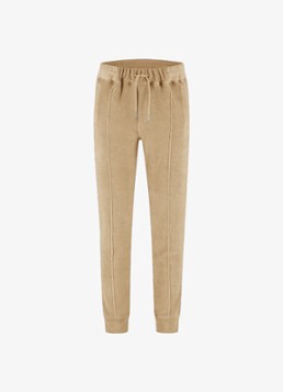Aurélien Heren Terry tapered fit pantalon van badstof in de kleur Beige-260