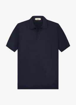 Aurélien Heren Regular fit polo van merino wol in de kleur Navy-410