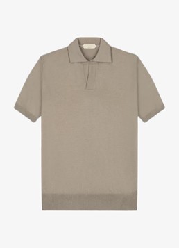 Aurélien Heren Regular fit polo van merino wol in de kleur Taupe-900