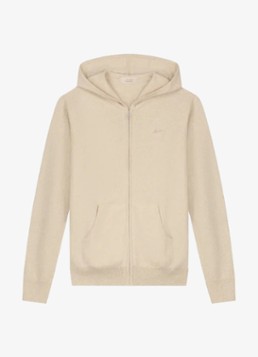 Aurélien Heren Fijngebreid vest met capuchon in de kleur Light Beige-271