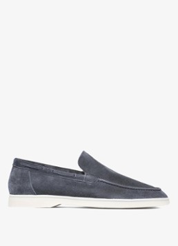 Aurélien Heren Yacht loafer van suède in de kleur Steel Blue-400 / Blauw