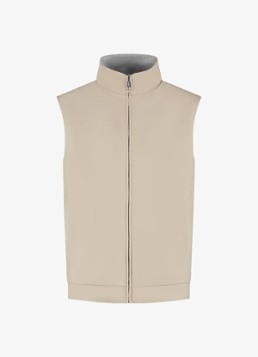Aurélien Heren Reversible bodywarmer met opstaande kraag in de kleur Light Beige-271 / Beige