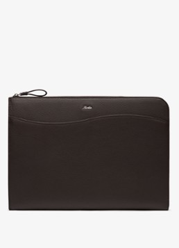 Aurélien Heren Wave handtas van kalfsleer in de kleur Brown-200 / Bruin
