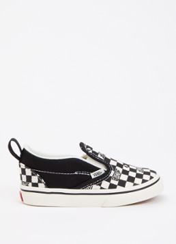VANS Jongens Checkerboard slip-on met klittenband in de kleur Zwart, maat: 21