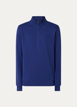 Lyle & Scott Heren Sweater met halve rits in de kleur Donkerblauw, maat: M