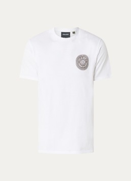 Lyle & Scott Heren Borders T-shirt met logo- en backprint in de kleur Wit, maat: S
