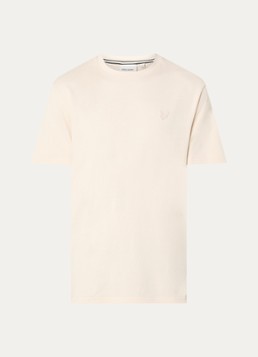 Lyle & Scott Heren T-shirt met logo in de kleur Beige, maat: S