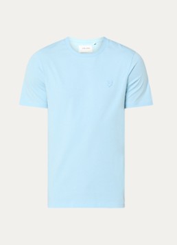 Lyle & Scott Heren T-shirt met logo in de kleur Lichtblauw, maat: S