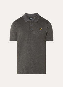 Lyle & Scott Heren Fine Slub regular fit polo met logo in de kleur Antraciet, maat: XXL