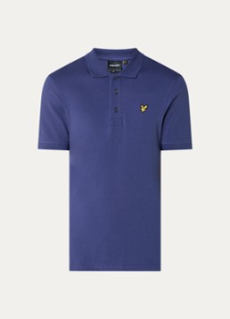 Lyle & Scott Heren Regular fit polo van piqué katoen met logoborduring in de kleur Donkerblauw, maat: S